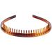 FRCOLOR 2 Pieces Teeth Comb Headbands Unisex Hard Plastic Tooth Hairband Anti-slip Hair Hoops Daily Headdress Hair Accessory for Women Men(Coffee Black) - Buy Online on GoSupps.com