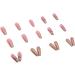 Justotry 24 Pcs Glitter Fake Nails Long Gold French Press On Nails | Beautiful Pink Ballerina Stick On Nails for Women | Acrylic Coffin False Nails with Glue for Nail Art - Buy Online on GoSupps.com