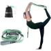 A AZURELIFE Premium Durable Cotton Stretch Non-Elastic Yoga Strap for Stretching - Green-12 loops