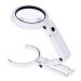 USB Eight LED Light Handheld Magnifier Stand-up Desktop Reading Repair Multi-Purpose Magnifier White 5x/11x Made in China