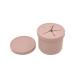 no ka Spill-Proof Snack Cup | Comes With A Lid | 100% Food-Grade Silicone | Soft & Perfect For Snacking | Dishwasher Friendly | Soft Blush | Size 12 Oz Soft Blush Snack Cup with Lid