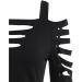 Xia&Han Women's Cold Shoulder Tunic Cut Lacerated Sleeve Tops Hollow Out Pullover Blouse Shirt Sleeve T-Shirt Black - Buy Online on GoSupps.com
