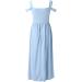 Elegant Sky Blue Ball Dress for Women | Sleeveless V-Neck Evening & Cocktail Dress | A-Line Swing Maxi Dress with Slit | Perfect for Parties & Special Occasions - Buy Online on GoSupps.com