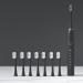VALSEEL Sonic Electric Toothbrush for Adults  with 8 Brush Heads  6 Cleaning Modes  Smart Timer  IPX7 Waterproof Gentle and Effective Clean Teeth  Rechargeable Travel Toothbrushes Black(8 Heads)