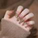 24Pcs/Set Press On Nails Long Champagne Gold Crushed Diamond False Nails Acrylic Fake Nails Full Cover Nails Tips Artificial Finger Manicure Press on nails for Women and Girls - Buy Online on GoSupps.com