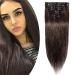 SEGO Clip in Extensions Real Hair Extension Hairpiece 8 piece SET cheap Remy Hair soft Dark Brown#2 10"(25cm)-50g