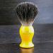 Razor brush black Dachs synthetic fiber bristle - yellow ceramic resin handpiece - exceptional comfort and low maintenance - Great addition until every shaving collection collection
