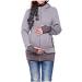 SouiWuzi Baby Carrier Hoodie Maternity Kangaroo Jacket Coat Sweatshirt - Gray - Buy Online on GoSupps.com