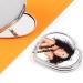 Ocadeau Heart -shaped pocket mirror made of silver steel with photo design - printable pocket mirror in heart shape - personalized pocket mirror
