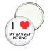 I Love My Basset Hound - 55mm Round Compact Mirror