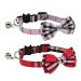 DAIXI Cat Collar, Breakaway with Cute Bow Tie and Bell for Kitty and Some Puppies, Adjustable from 7.8-10.5 Inch 2 Packset Pink+Red