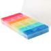 21-Compartment Rainbow Pill Case Rainbow Pill Box Memo Pill Organizer for 7 Days of 1 Week Pill Holder Weekly Pill Storage Box