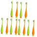 Minkissy 12 STK Carrot toothbrush Carroted toothbrush toothbrush for children Hand toothbrush for children household children's toothbrush children train toothbrush contours