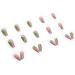 Justotry 24 Pieces Ballerina Press-On Nails - Short White & Green Swirl Acrylic Fake Nails for Women - Artsy Nail Art Design - Buy Online on GoSupps.com