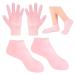 1 Pair of Foot Covers and 1 Pair of Gloves Silicone Socks for Women Moisturizing Socks Silicone Socks for Foot Spa Pedicure Exfoliating Socks Gel Socks for Cracked Heels