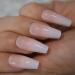Glossy Ombre Pink Nude White French Ballerina Coffin False Nails - Reusable Gradient Natural Press-On Tips | L5665 - Buy Online on GoSupps.com