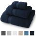 Supima Cotton 3 Piece Bath Towel Set - Hotel Quality Plush Towels - 730 GSM Navy Blue - Buy Online on GoSupps.com