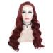 SHIYID High Temperature Fiber Frontal Full Hair Wigs Long Deep Wave Platinum Blonde Burg Synthetic Lace Front Wig