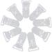 Plastic pacifier holder 39 x 16 mm transparent 10 pieces