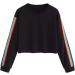 Bigfanshu Women's Sweatshirts Pullover Hoodie Long Sleeve Rainbow Patchwork O Neck Casual Blouse - Buy Online on GoSupps.com