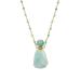 Ubrand Gemstone Perfume Bottle Pendant Essential Oil Diffuser Natural Crystal Agate Jewelry Rosary beads Long Necklace (Amazonite G)