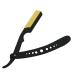 Sharpened Cut Throat Shaving Razor Kit - Matte Black Gold Straight Edge Safety Razor for Men | Professional Barber Set | Premium Stainless Steel Shaver with Blades - International Shipping Available - Buy Online on GoSupps.com