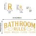 SNOMEL 3D Acrylic Mirror Bathroom Wall Sticker - Bathroom Rules Wash Brush Floss Flush Decals in Gold - Buy Online on GoSupps.com