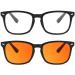 Riccardo Materossi - Premium Blue Light blocking Glasses - Reduce Headaches and Improve Sleep - UK Based Brand 2 Pack Daily lens square black frame + night lens square black frame