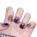 MENILITHS Purple Short False Nails Sticker False Nails Acrylic Fake Nails Full Cover Nails Tips Artificial Finger Manicure for Women and Girls