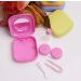 Hacoly Travel Mini Contact Lens Container - Rose Red Colored Design with Mirror & Tweezer Stick - Compact Invisible Glasses Case for International Shipping - Buy Online on GoSupps.com