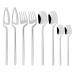 Flatware Sets 8Pcs Stainless Steel Cutlery Set Kninife Home Fork Dessert Spoon Tableware Rose Gold Dinnerware Set Kitchen Silverware Set (Color : Silver)