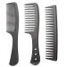 DAZISEN 3 Pieces Combs Set - Black Wide Toothed Comb Hairdressing Combs Heat Resistant Anti-static Detangling Hair Comb Cutting Combs Set 2