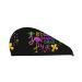 Hair Towel Wrap Hair Drying Towel with Button Towel Turban Head Towel to Dry Hair Quickly (Mardi Gras with Flamingo)