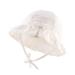 XIAOHAWANG Baby Girl Sun Hat Embroidered Flowers Toddler Bucket Hats Summer Cap for Infant Girls 6-12 Months White Bowknot