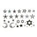 Oottati Small Cute Temporary Tattoo Star Moon Totem - Set of 2 Sheets - Buy Online on GoSupps.com