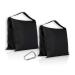 ESINGMILL Saddlebag Sand Bags for Photography Video Equipment, 2 Pack Super Heavy Duty Empty Sandbag Weight Bags for Photo Video Studio Stand, Light Stand Tripod and Jib Arm Mini Camera Crane Black