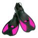 Comfecto Swimming Fins Short Floating Training Fins for Kids and Adults, Thermoplastic Rubber Pool Fins for Swimming Diving Snorkeling Watersports Rose Red X-Small