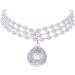 Rayminsino Adjustable Pet Collar with Pearl & Gemstone Design for Cats & Dogs - Elegant White Accessory Jewelry - Buy Online on GoSupps.com