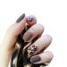 JIHUOO 24pcs Leopard Print Short False Nails Fingernails Nails Stickers Artificial Nails with Glue