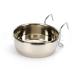 Stainless steel bowl for hanging screw or hook fastening bird rodent dog bowl (0.60 L with hook holder)