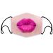 riou Women's Face Mask with Lip Motif Washable Reusable Fabric Breathable Dustproof Mouth and Nose Protection Scarf