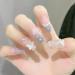 Noapasa Press on Nails 24 Pcs Silver Butterfly model Designs Fake Nails False Nails Acrylic Nails Glue on Nails for Women and Girls (Silver) - Buy Online on GoSupps.com