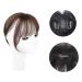Bangs Clip in Bangs Mini Fringe Hairpiece Straight Clip in Forehead Topper with Wispy Bangs Extension Thin 3D Air Hair Bangs Invisible Seamless Straight Neat Bangs for Women Curved Bangs for Daily W 3D dark brown