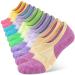 THATISHE No Show Socks Womens Athletic Low Cut Cushioned Socks Ankle Compression Running Socks 5 Pairs Mood Boosting Colorful Socks Medium