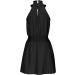 Sleeveless Off-Shoulder Black Dress - Women's Sexy Halter Mini Dress for Summer, X-Large - Buy Online on GoSupps.com