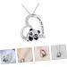 CALLARON 1pc Heart Panda Necklace Necklaces Unique Necklace Neck Chain Pendant Woman Alloy Decorate - Buy Online on GoSupps.com