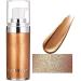 Go Ho Face Body Illuminator,Liquid Highlighter Makeup Moisturizing Face Luminizer,Waterproof Smooth Liquid Spray Shine Shimmer Glow Foundation - Bronzer Body & Face(#3 Bronze Gold)
