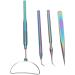  Shanrya Eyelash Extension Tweezers Mirror Set Eyelash Extension Mirror 4Pcs Detachable High Definition for Makeup Colorful - Buy Online on GoSupps.com