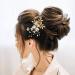 Gold Flower Leaf Hair Combs, Pearl Pins, Rhinestone Barrettes - 36 Pack Set for Wedding & Prom Hairstyles - Buy Online on GoSupps.com