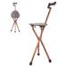Cane Stool Foldable Walking Sticks Stool Tripod Cane Stool Walking Stick with Seat Old Man Walking Stick Elderly Crutches Stool 87cm Family